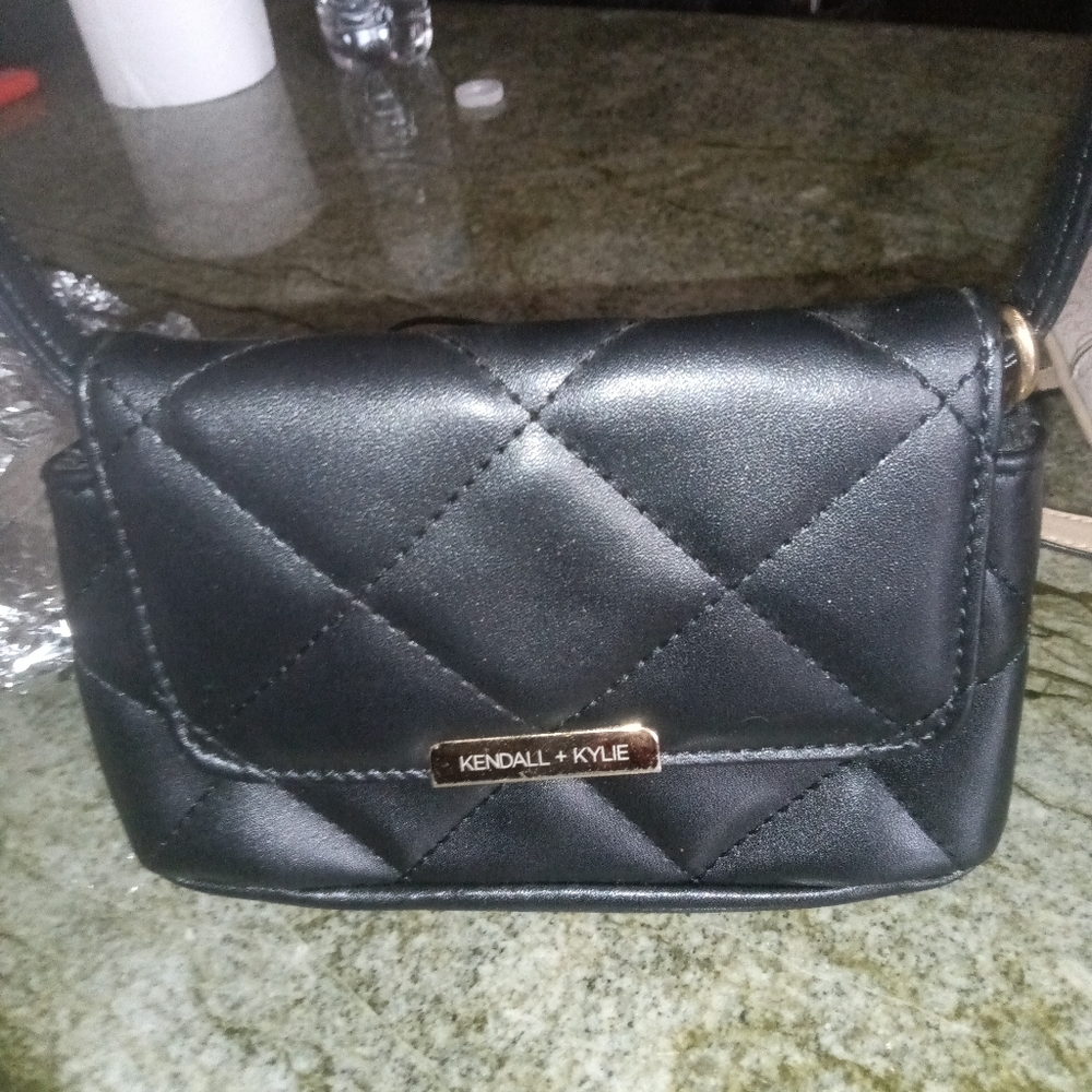 Kendall & Kylie Black Quilted Crossbody Bag